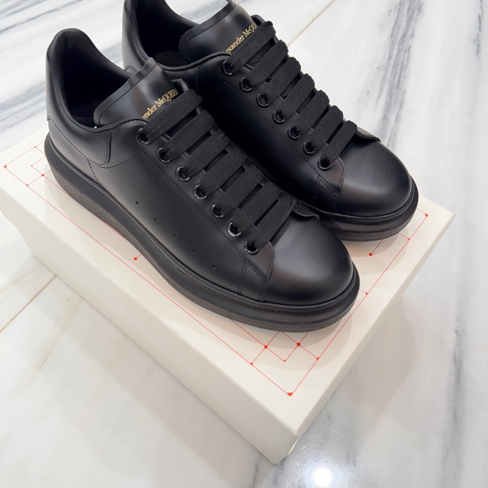 Alexander McQueen Black Leather Sneakers